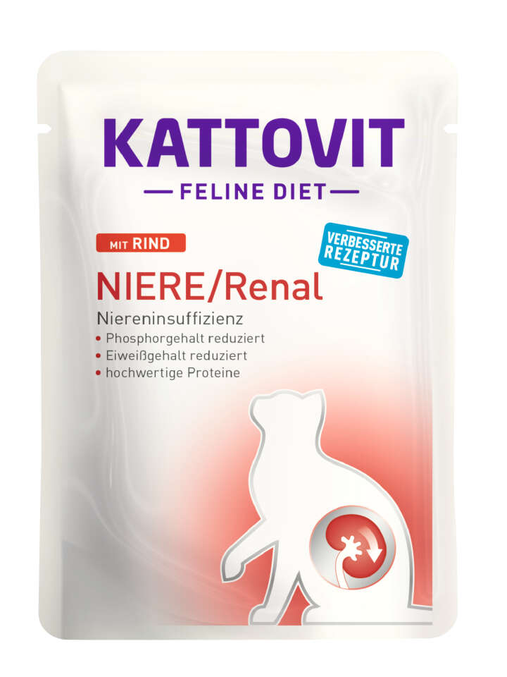 KATTOVIT Katzen-Nassfutter Feline Diet Niere/Renal mit Rind